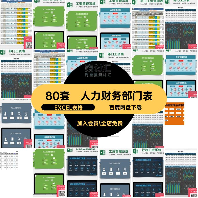 工资核算表可薪酬管理工资单模板可以编辑电子模板EXCEL表格部门