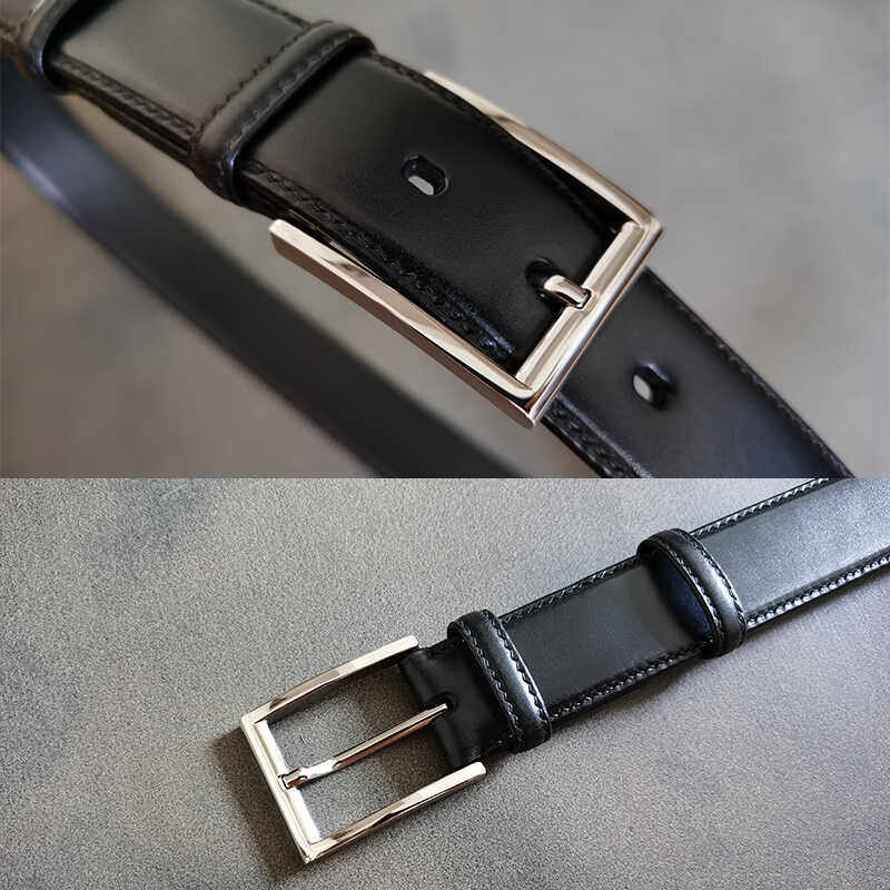 针扣皮带头层牛皮不锈钢商务正装