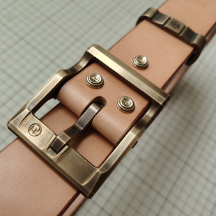 FC风尘6代皮带扣 手工定制栃木昭南植鞣鞍革针扣腰带头层牛皮
