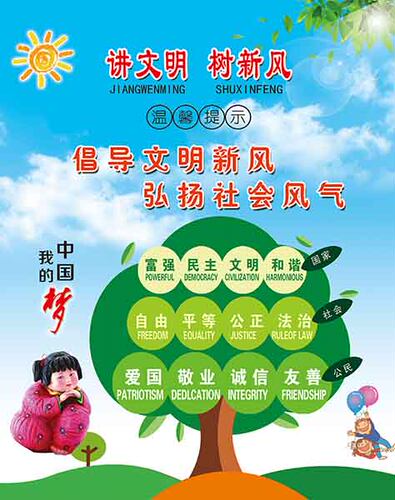 中国梦讲文明树新风宣传画包邮