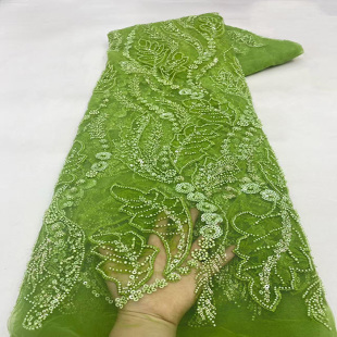 珠管珠片绣泡珠绣蕾丝花边辅料婚纱礼服亮片面料服装 新款 配料lace