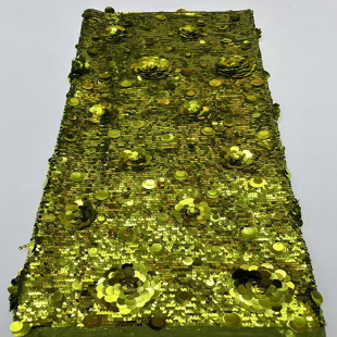 珠管珠片绣泡珠绣蕾丝花边辅料婚纱礼服亮片面料beads 新款 lace