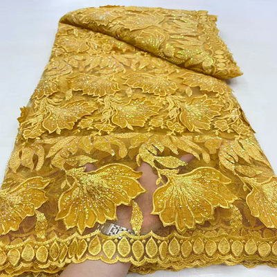 Beaded Sequin Lace Fabric 网布亮片珠管绣婚纱礼服蕾丝绣花布料