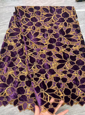 非洲花边水溶蕾丝绒布绣时装裙面料African Guipure Cord Lace