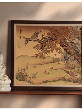 【孤品】工笔手绘瓷板画