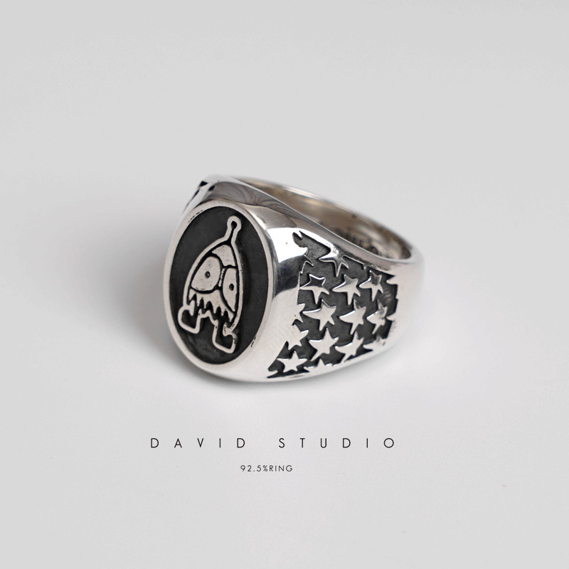 david全手工制纯银椭圆S925个性图片