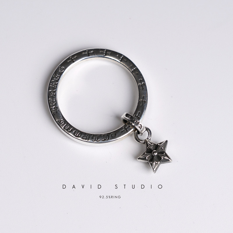 david罗心925纯银女款情侣戒指