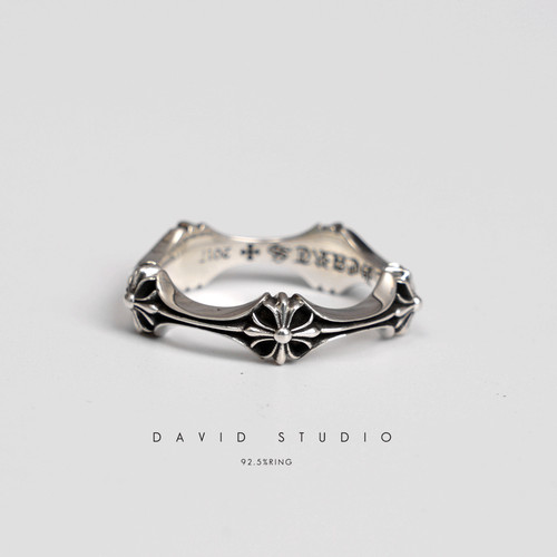 david罗心925纯银十字架窄款