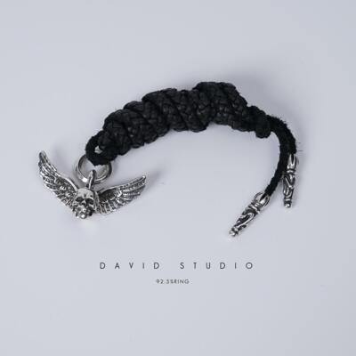 davidstudio925纯银真皮项链坠