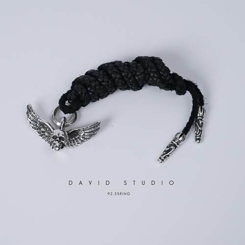 davidstudio925纯银真皮项链坠