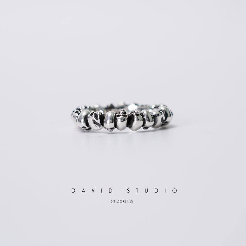 davidstudio全手工骷髅头戒指图片