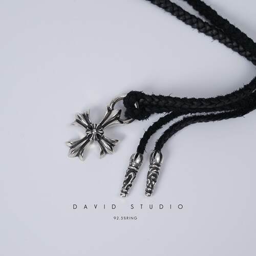 davidstudio925纯银朋克皮绳