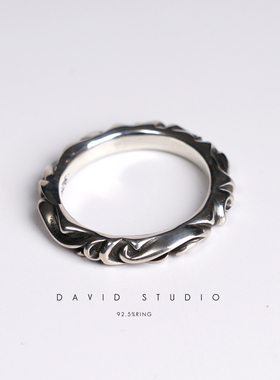 david尅罗心925纯银ins情侣对戒