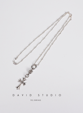 david尅罗心925纯银ins做旧项链