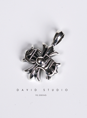 david纯银925纯银单面手工刻字做旧情侣项链吊坠 ins网红同款女款
