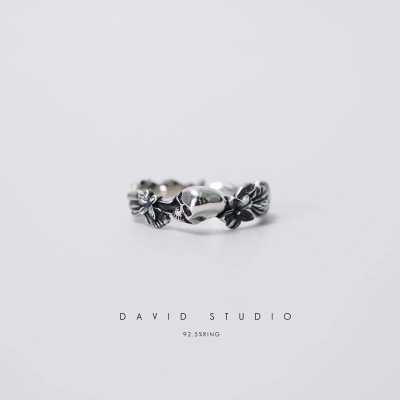 davidstudio925纯银藤花骷髅头图片