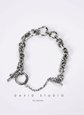 davidstudio925纯银十字架手链