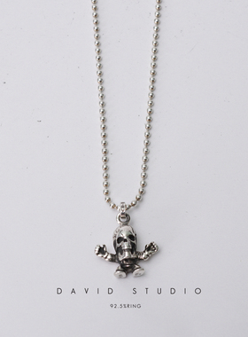 纯银个性夸张圆珠链潮人搭配项链