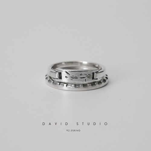 davidstudio齿轮做旧暗黑戒指
