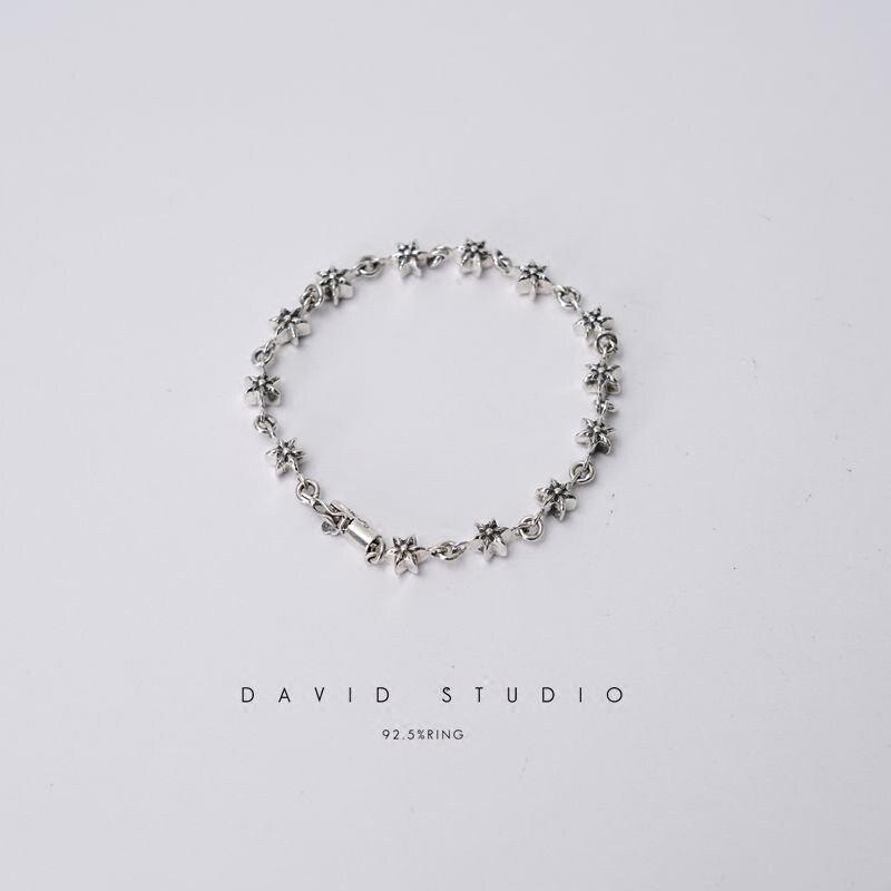 davidstudio925纯银朋克风手链图片