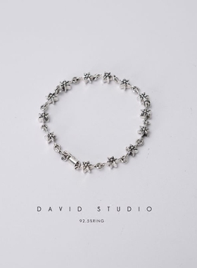 davidstudio925纯银朋克风手链