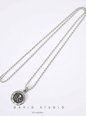 新款纯银圆珠项链男女同款吊坠