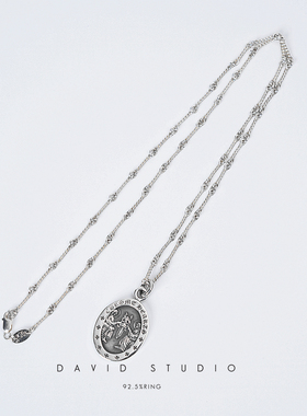 纯银军天使吊坠经典情侣项链