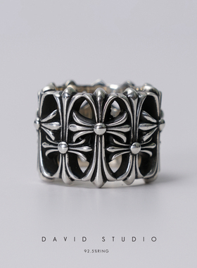 david墓葬s925纯银重叠情侣指环