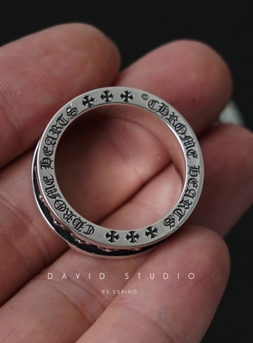 davids925纯银黑圈哥特情侣戒指