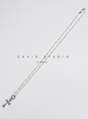davids925纯银双面ins做旧项链