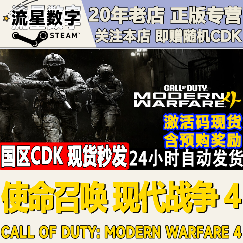 Steam正版国区KEY使命召唤：现代战争 4  Call of Duty 激活码CDK