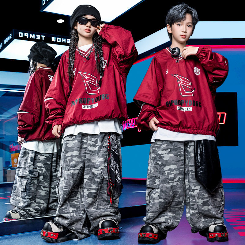 男孩爵士舞衣服潮秋装儿童街舞套装男童嘻哈服装少儿hiphop表演服