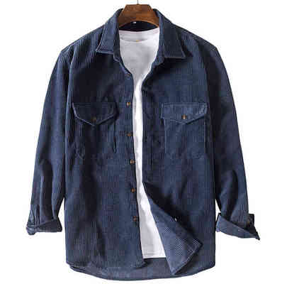 Color Tops Retro Corduroy Casual Tops Mens Jackets and Coats