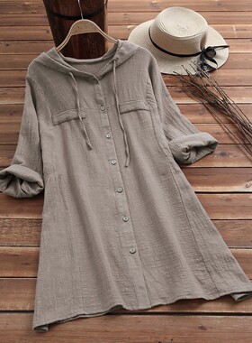 Casual lady Pullover cotton clothes plus size blouses衬衫