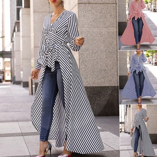 Work Shirts Women office Tops Striped Blouse for Business