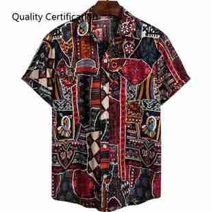 Quality Streetwear Blouse Beach Shirts Casual Print Loose