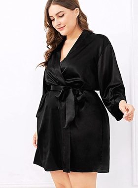 Women Dressing Gown Bathrobe Kimono Silk Bath Robe Sleepwear