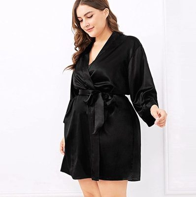 Women Dressing Gown Bathrobe Kimono Silk Bath Robe Sleepwear