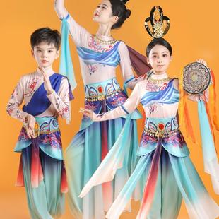 新款敦煌一眼千年舞蹈服飞天乐鼓西域飘逸反弹琵琶古典舞表演服装