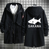风衣外套秋装 宽松中长款 新 男女大码 街角魔族动漫周边千代田桃同款
