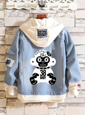 YoungBoy Never Broke Again欧美说唱歌手印花男女大码牛仔外套新