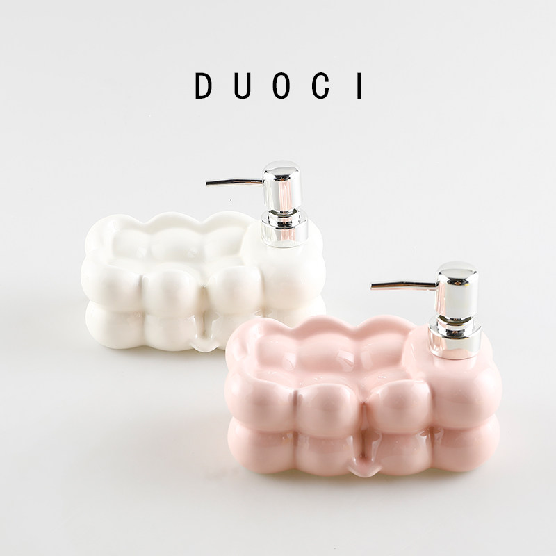 DUOCI 创意乳液瓶陶瓷洗手液分装瓶子浴室卫生间家用沐浴露按压瓶