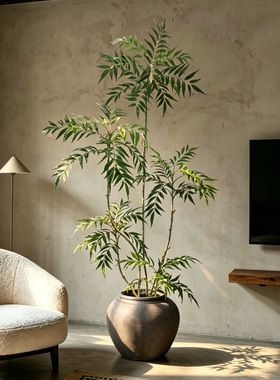 仿真植物十大功劳落地盆栽室内仿生绿植摆件客厅轻奢装饰花假树