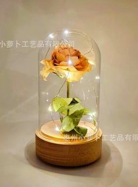 木质工艺品旋转玻璃防尘罩音乐盒底座摆件实木八音盒天空之城LOGO