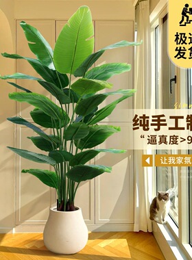 天堂鸟仿真绿植室内盆栽大型仿生植物假树轻奢客厅落地摆件旅人蕉