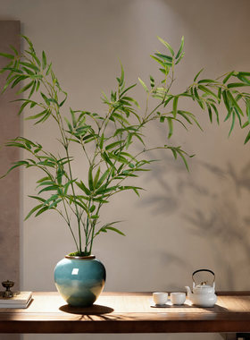 竹子仿真绿植高端轻奢宋代美学禅意摆件新中式餐桌装饰茶室陈列