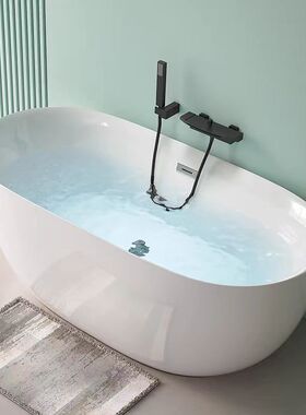 亚克力薄边浴缸无缝一体家用成人网红保温独立式欧式浴盆贵妃浴缸