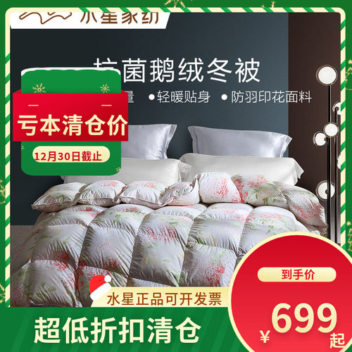 家纺95%鹅绒被羽绒冬被水星
