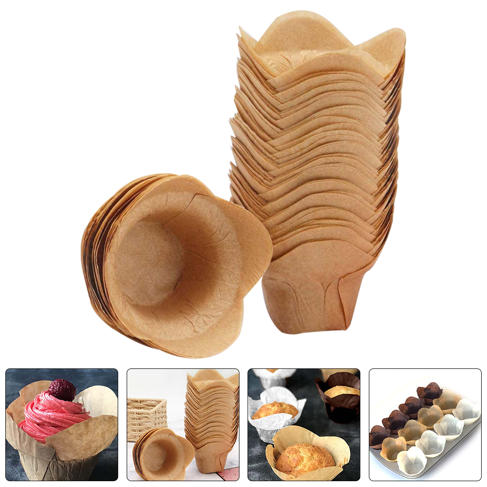 100pcs Lotus Style Baking Cups Cupcake Liners Cupcake Baking 厨房/烹饪用具 烘焙模具 原图主图