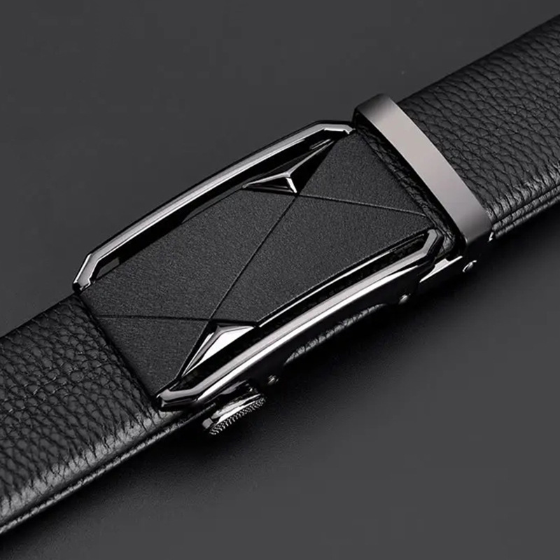 日本品质头层牛皮皮带男士新款磨砂自动扣裤腰带休闲商务真皮中青